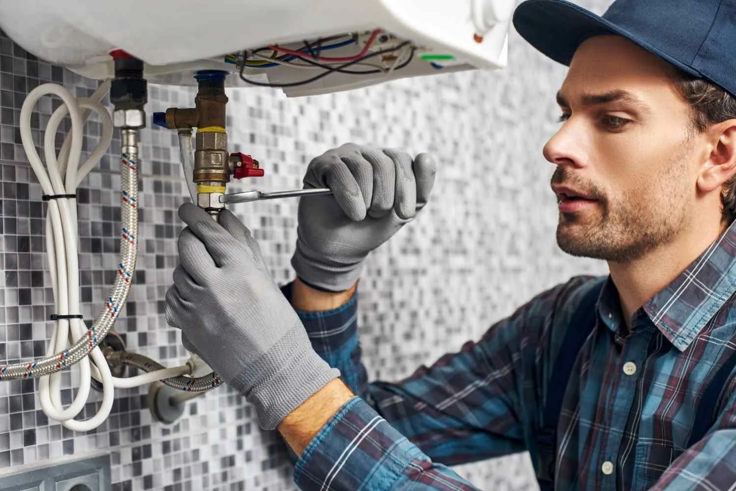 Home appliance repair in progress